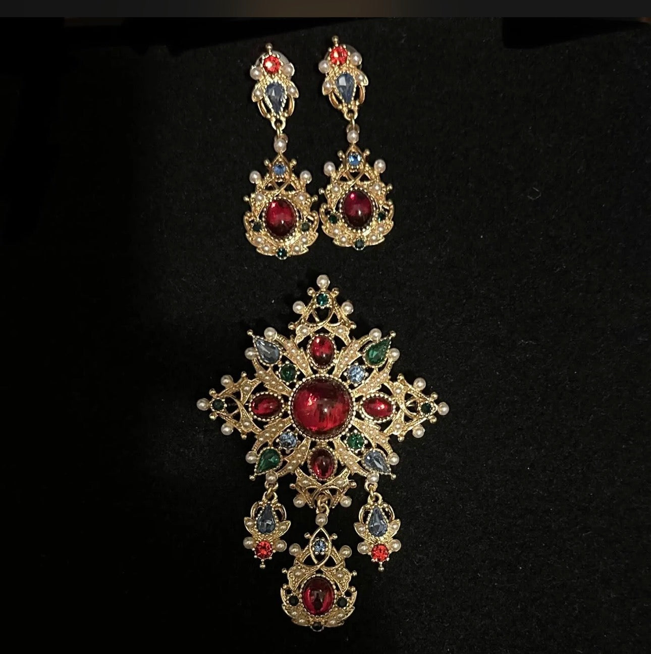 #240 Designer Brooch & Earrings