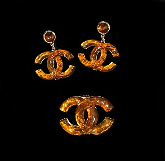 #223 Designer Earrings & Brooch